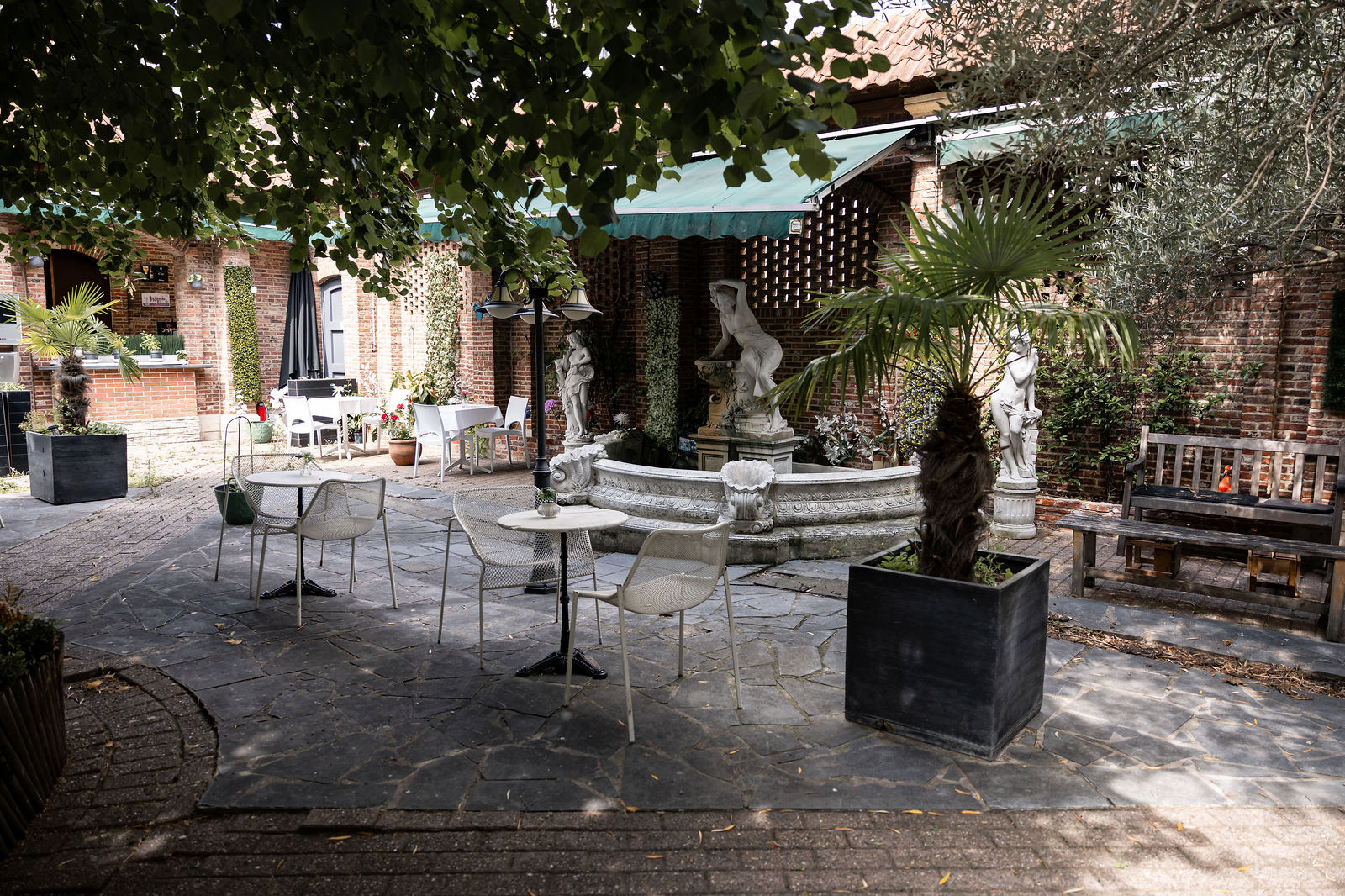 Set tables inside The Beer’s Garden